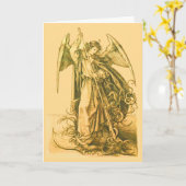 Carte Vintage Gold St. Michael l'archange catholique (Fleur jaune)