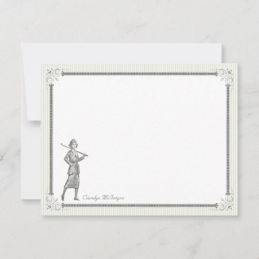 Carte vintage Golf personnalisée - Femme (Devant)