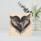 Carte Vintage Goth Bat Valentine Gothique Retro (Debout devant)