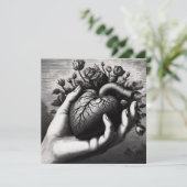 Carte Vintage Goth Heart Valentine Retro Horreur (Debout devant)