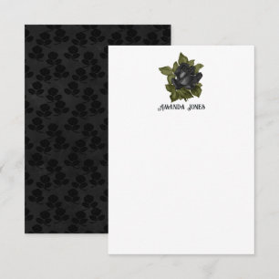 Carte Vintage gothique noir Roses personnalisés