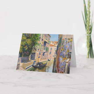 Carte Vintage Grand Canal Gondolas Venise Italie Voyage