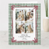 Carte Vintage Green Plaid Christmas Photo Card (Devant)