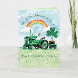 Carte Vintage Green Tractor St. Patrick's Day