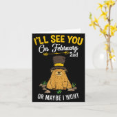 Carte Vintage Groundhog Day February 2nd Celebration  (Fleur jaune)