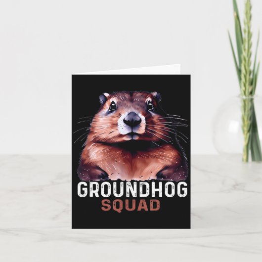 Carte Vintage Groundhog Squad Funny Lovers Groundhog Hap (Devant)