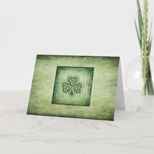 Carte Vintage grundge shamrock irlandais tendance