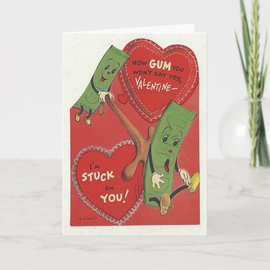 Carte vintage Gums Saint Valentin (Devant)