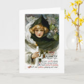 Carte Vintage Halloween (Fleur jaune)