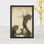 Carte Vintage Halloween Arthur Rackham Witch (Fleur jaune)