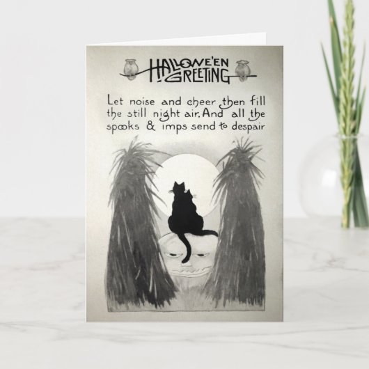 Carte vintage Halloween Cats (Devant)