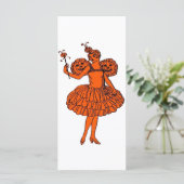 Carte Vintage Halloween Citrouille Fairy (Debout devant)