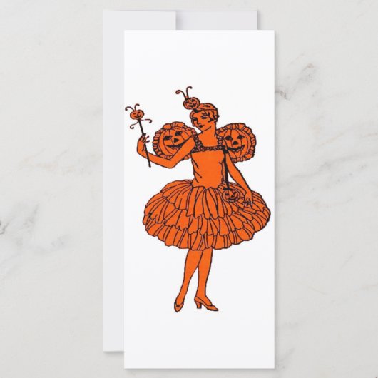 Carte Vintage Halloween Citrouille Fairy (Devant)