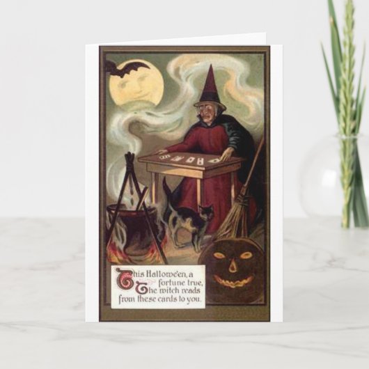 Carte Vintage Halloween Fortune Teller (Devant)
