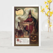 Carte Vintage Halloween Fortune Teller (Fleur jaune)