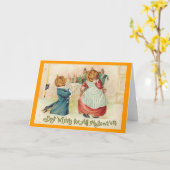 Carte Vintage Halloween Jack o'Lantern Couple Card (Fleur jaune)