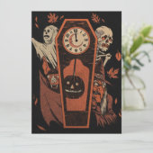 Carte Vintage Halloween Monsters Midnight Party (Debout devant)