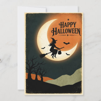 Carte Vintage Halloween Moon