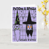 CARTE VINTAGE HALLOWE'EN POTIONS & SPELLS (Fleur jaune)