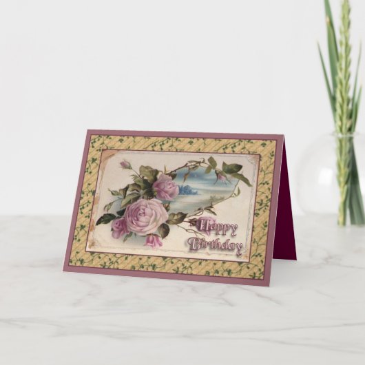 Carte Vintage Happy Birthday (Devant)