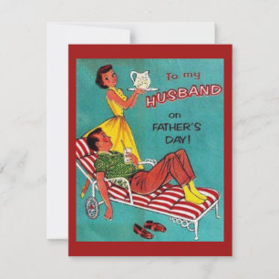 Carte vintage Happy Fête des pères Husband