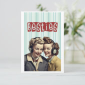 Carte Vintage Happy Galentine's Day Bestie (Debout devant)