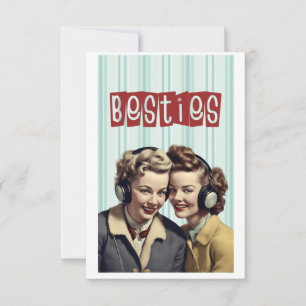 Carte Vintage Happy Galentine's Day Bestie