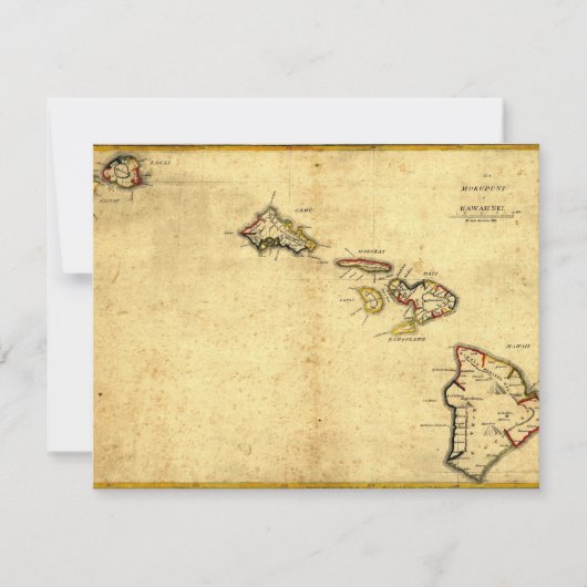 Carte Vintage Hawaï 1837 - Îles Hawaï (Devant)