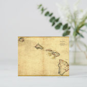 Carte Vintage Hawaï 1837 - Îles Hawaï (Debout devant)