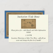 Carte Vintage Hawaï 1876 - Îles Hawaï (Devant / Derrière)