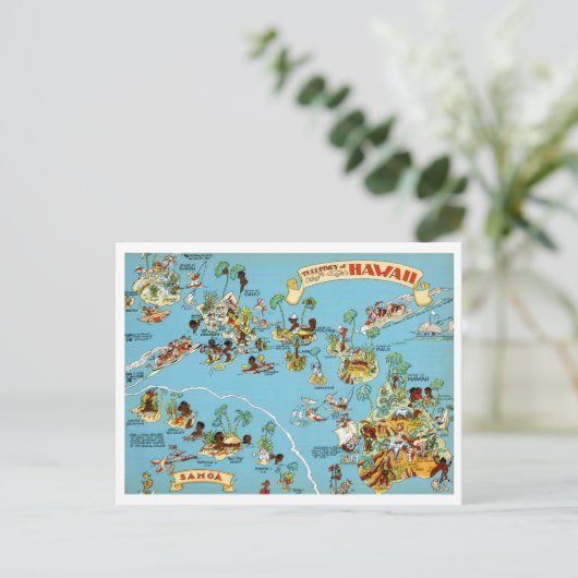 Carte Vintage Hawaii drôle (Debout devant)