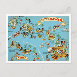 Carte Vintage Hawaii drôle