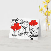 Carte Vintage heart-ballons - Customized (Fleur jaune)