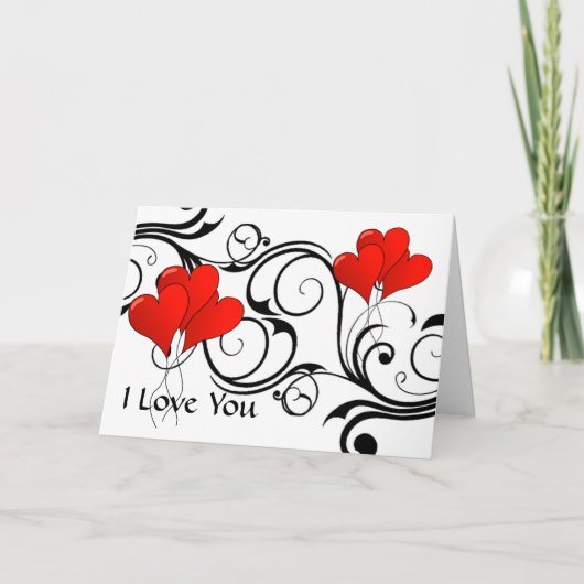 Carte Vintage heart-ballons - Customized (Devant)