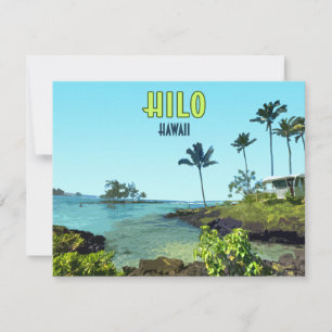 Carte Vintage Hilo Big Island Hawaii Beach