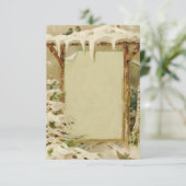 Carte Vintage hiver Yard Scene ajouter du texte (Debout devant)