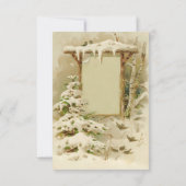 Carte Vintage hiver Yard Scene ajouter du texte (Dos)