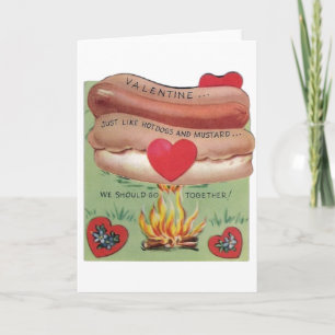 Carte vintage Hot Dog and Mustard Valentine