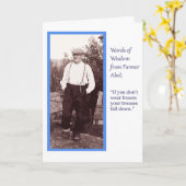 Carte vintage humour Farmer Abel (Fleur jaune)