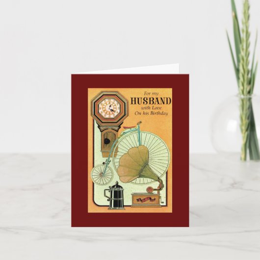 Carte Vintage Husband Birthday (Devant)