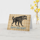 Carte Vintage Hyena Joyeux anniversaire (Fleur jaune)
