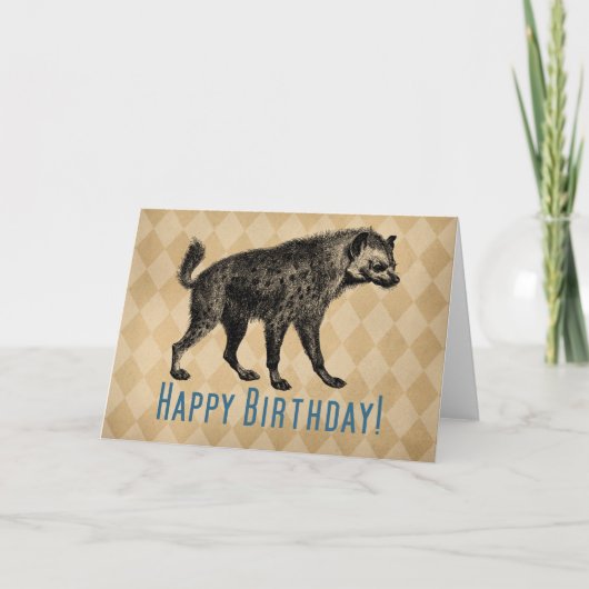 Carte Vintage Hyena Joyeux anniversaire (Devant)