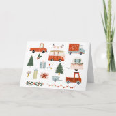 Carte Vintage Illustration Merry Christmas Holiday (Devant)