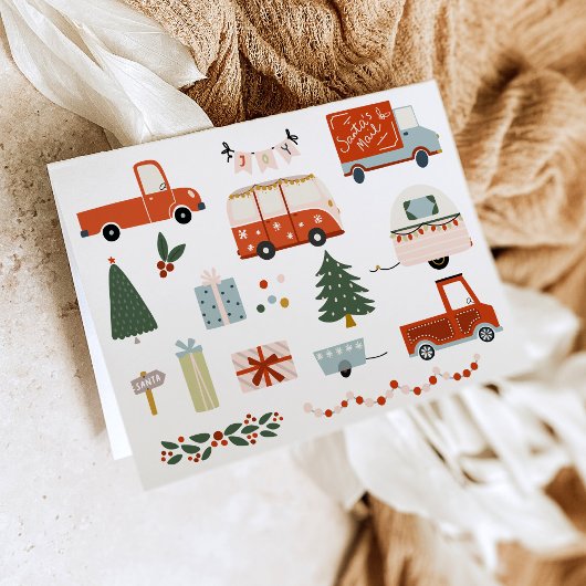 Carte Vintage Illustration Merry Christmas Holiday