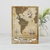 Carte Vintage Invitations à la fête d'anniversaire (Debout devant)