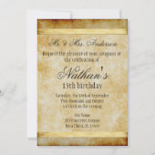 Carte Vintage Invitations à la fête d'anniversaire (Dos)