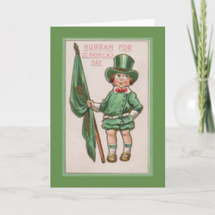 Carte Vintage Irish Boy St. Patrick's Day Greeting Card