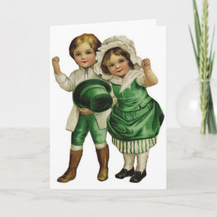 Carte Vintage Irish Children for St. Patrick's Day,