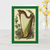 Carte Vintage Irish Harp Greeting Card (Fleur jaune)
