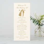 Carte Vintage Ivory Elegant Wedding Ceremony Program (Debout devant)